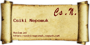 Csiki Nepomuk névjegykártya